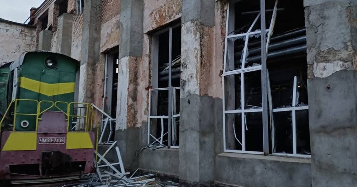 Railway damage in Poltava from Russian attack