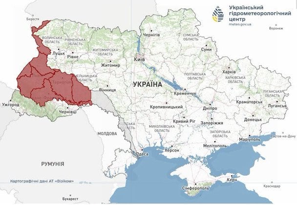 Попередження про стихійні гідрологічні явища / © Укргідрометцентр