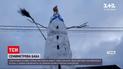 На Волыни слепили снеговика высотой 7 метров