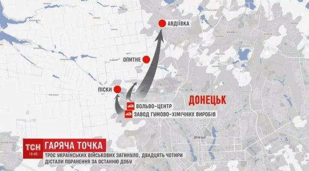 Розташування техніки бойовиків