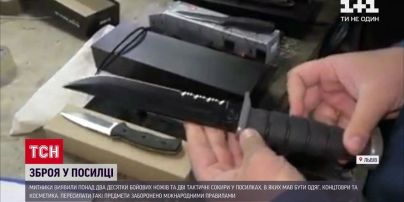 Замість косметики - холодна зброя: львівські митники виявили заборонену посилку