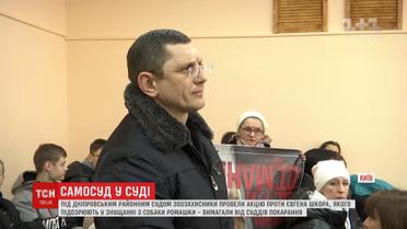 Під судом зоозахисники облили зеленкою собачого ката