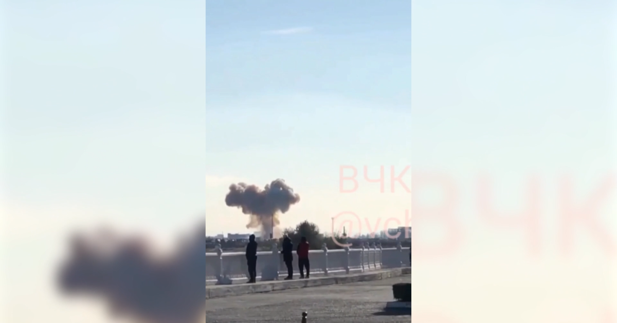 Попадание беспилотника в русский корабль в Каспийском море