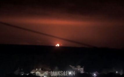 Появилось видео падения сбитого над Киевом самолета оккупантов