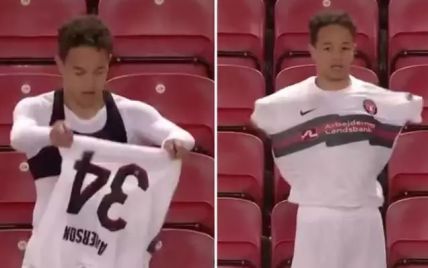 "Забыл, как одеваться": игрока соперника "Ливерпуля" высмеяли за странную технику надевания футболки