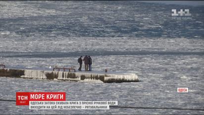 Одесский залив вновь сковало льдом