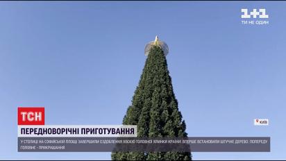 На Софійській площі завершили збирати головну ялинку країни: чи здивує вона киян цього року