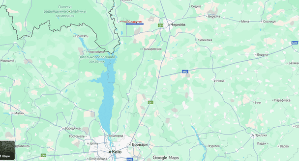 Славутич на карті