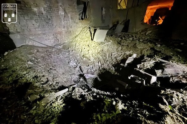 Наслідки атаки на Суми / © Telegram начальника Сумської МВА Сергія Кривошеєнка