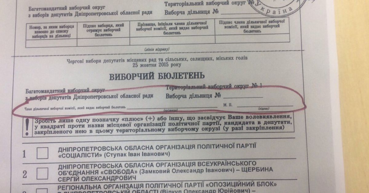 Бюлетені для голосування надруковані з помилкою. / © ТСН.ua