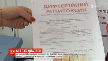 На Закарпатье доставили сыворотку от дифтерии