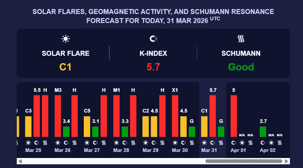 Магнитная буря 31 марта. Фото: Meteoagent.