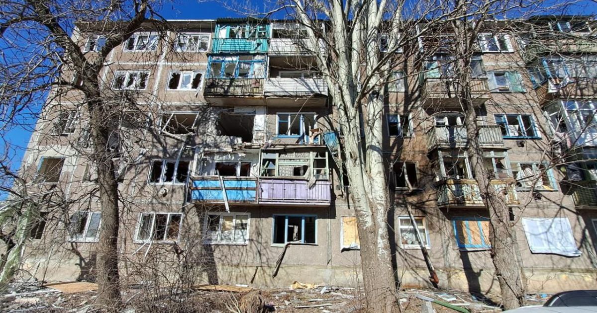 Разрушение в Донецкой области в результате обстрелов 28 февраля