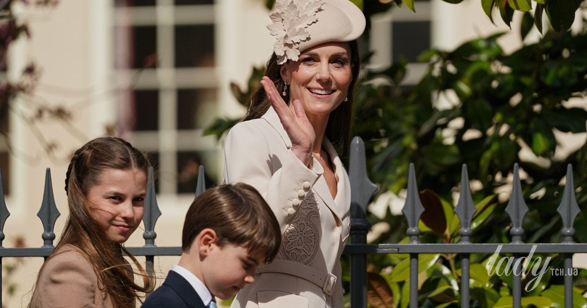 Принцеса Кейт із сином Луї та донькою Шарлоттою
