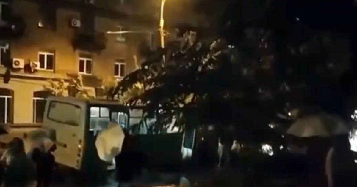 У Києві на Лук’янівці дерево впало на маршрутку