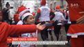 В пригороде Парижа по улицам пробежали тысячи Санта-Клаусов и оленей