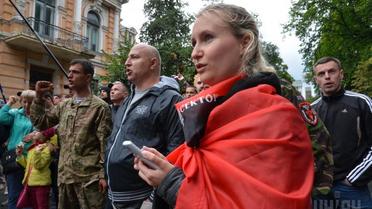 Протест "Правого сектора" под Администрацией президента. / © УНИАН