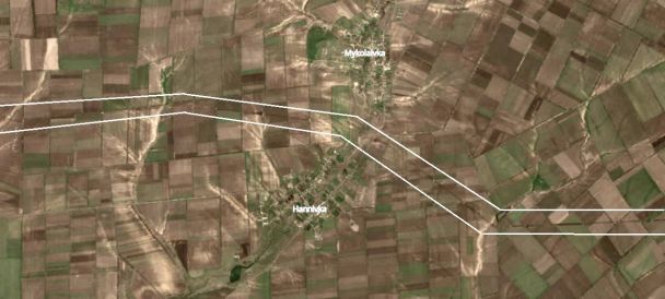 Окопи окупантів на Запоріжжі. Фото з супутника Sentinel-2 / © 