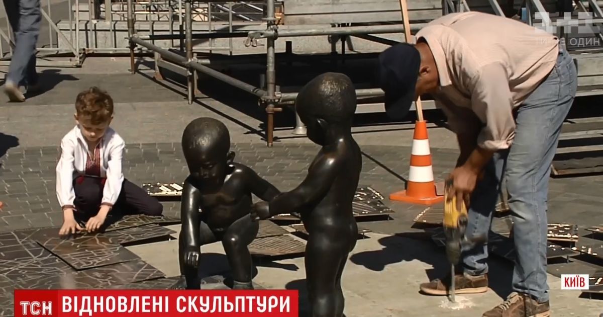 У Києві відновили зруйнований наркоманами пам’ятник Кию, Щеку та Хориву