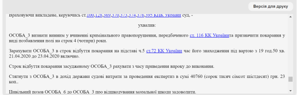 Приговор суда / © Единый государственный реестр судовых решений