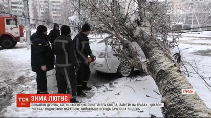 Повалені дерева та сотні знеструмлених населених пунктів: наслідки негоди в Україні
