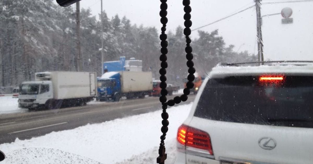 На в'їзді до столиці утворились пробки