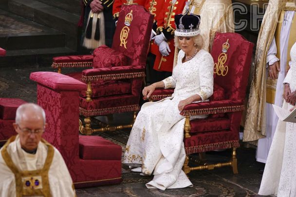 Королева Камілла на коронації у Вестмінстерському абатстві / © Associated Press