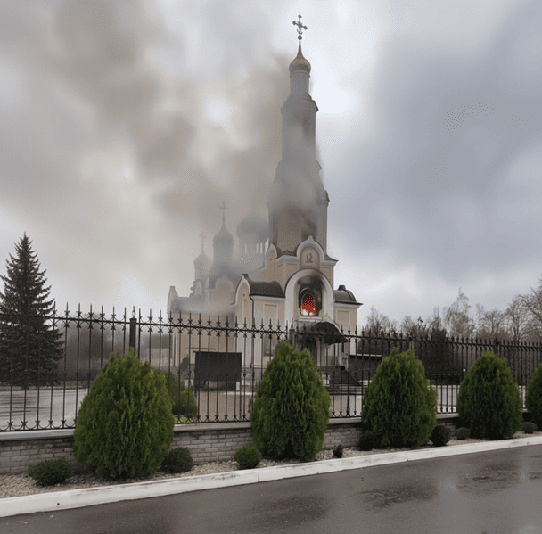 "Патриарх Кирилл благословил": после российских обстрелов горит храм УПЦ МП