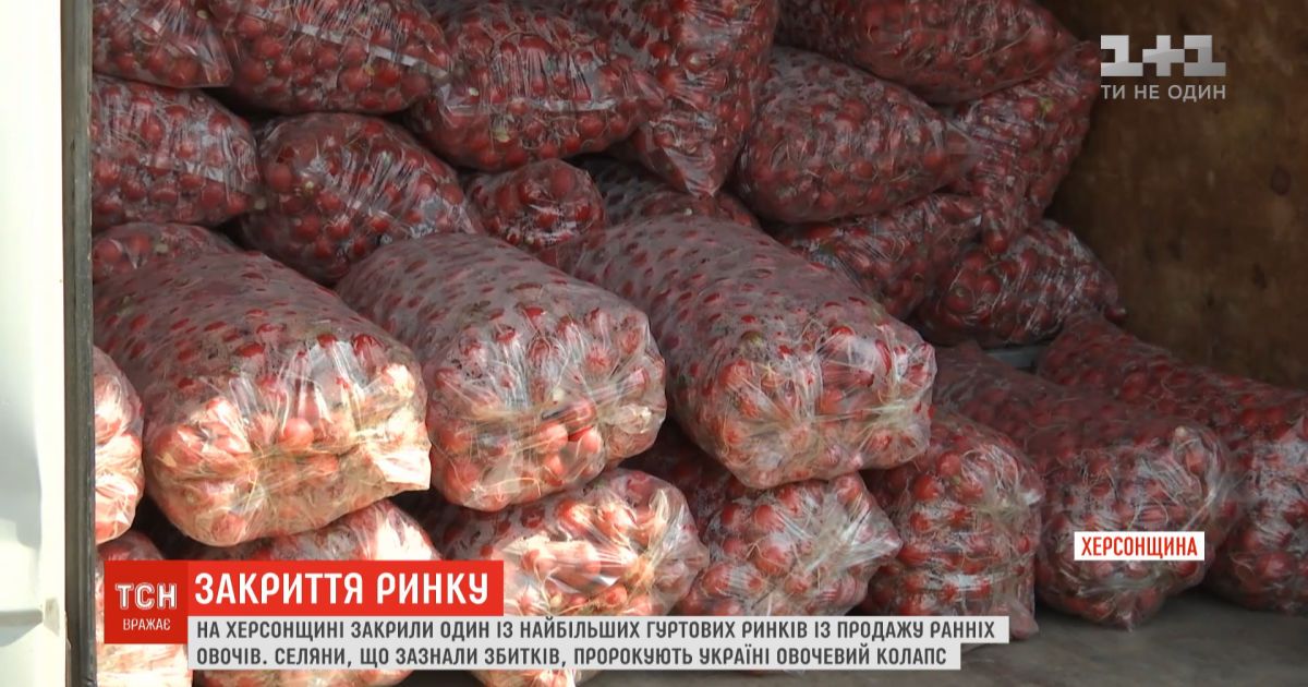 В Херсонской области закрыли крупнейший оптовый рынок, где закупают ранние овощи почти все супермаркеты