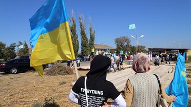 В Крыму стартовала бессрочная блокада полуострова. / © Громадське ТБ