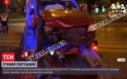 У Львові водій позашляховика, тікаючи від копів, протаранив авто і врізався в будинок