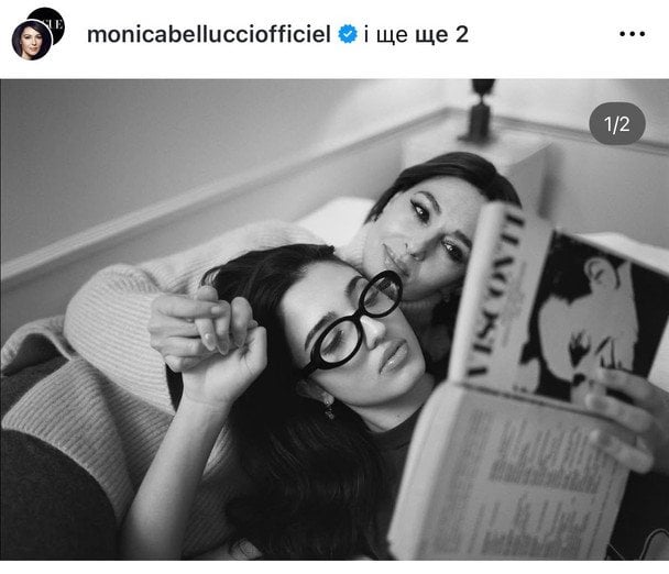 Моніка Беллуччі з дочкою Леоні, фото: instagram.com/vogueitalia