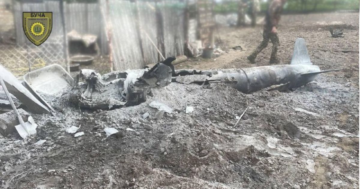 З’явилися фото ракети, яку збили у Бучанському районі на Київщині / © Бучанский городской совет