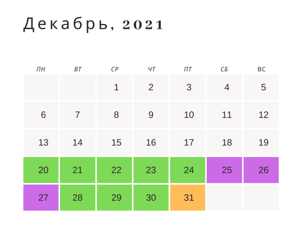 Когда в декабре 2021 будут работать банки и СЭП