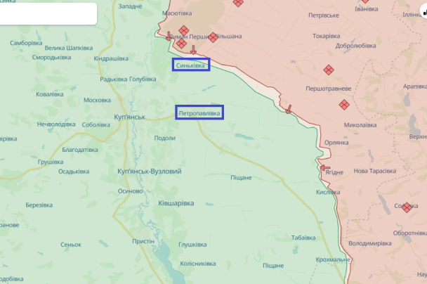 Sinkivka e Petropavlivka sulla mappa / © Deepstatemap