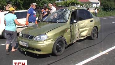 На Киевщине Daewoo Lanos попал в ДТП