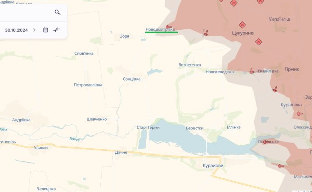 Новодмитрівка на карті / © t.me/DeepStateUA