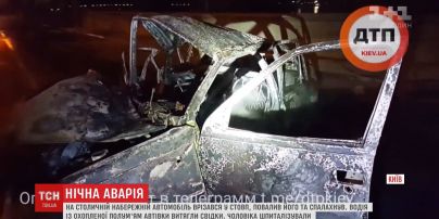 В столице произошла авария с пожаром