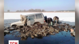 В Черкасской области под лед провалились два автомобиля и трактор
