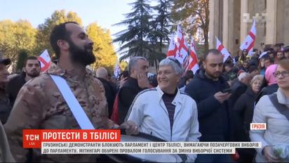 В Грузии демонстранты пытаются заставить власти провести досрочные парламентские выборы