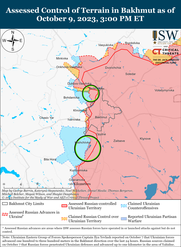 Бахмут. Карта боев ISW.