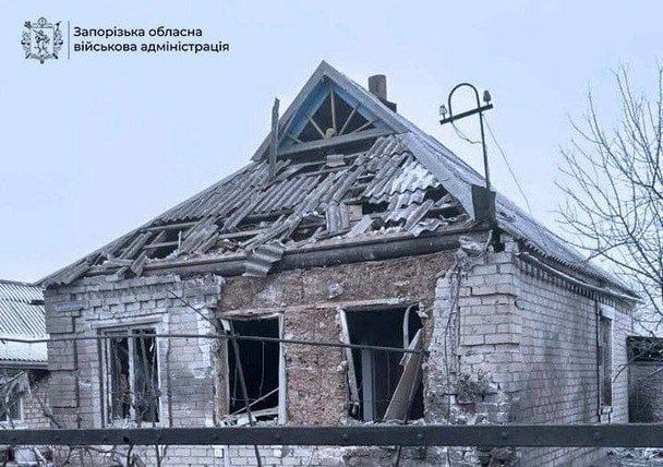 Зруйнований будинок у Запорізькій області / © Очільник Запорізької ОВА Іван Федоров