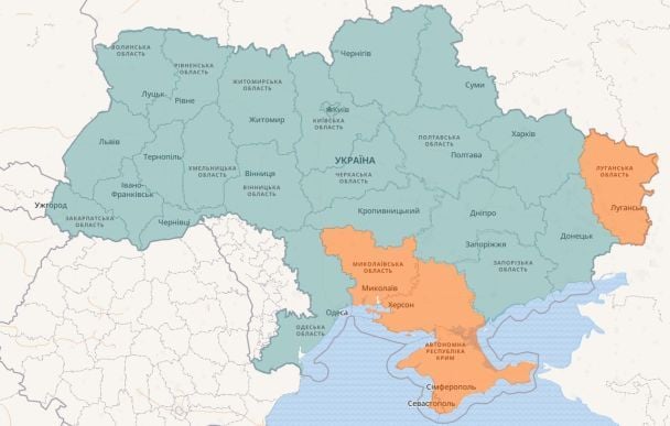 Карта тривог станом на 09:35 28 квітня.