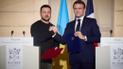 Президент Украины Владимир Зеленский и президент Франции Эммануэль Макрон после подписания соглашения