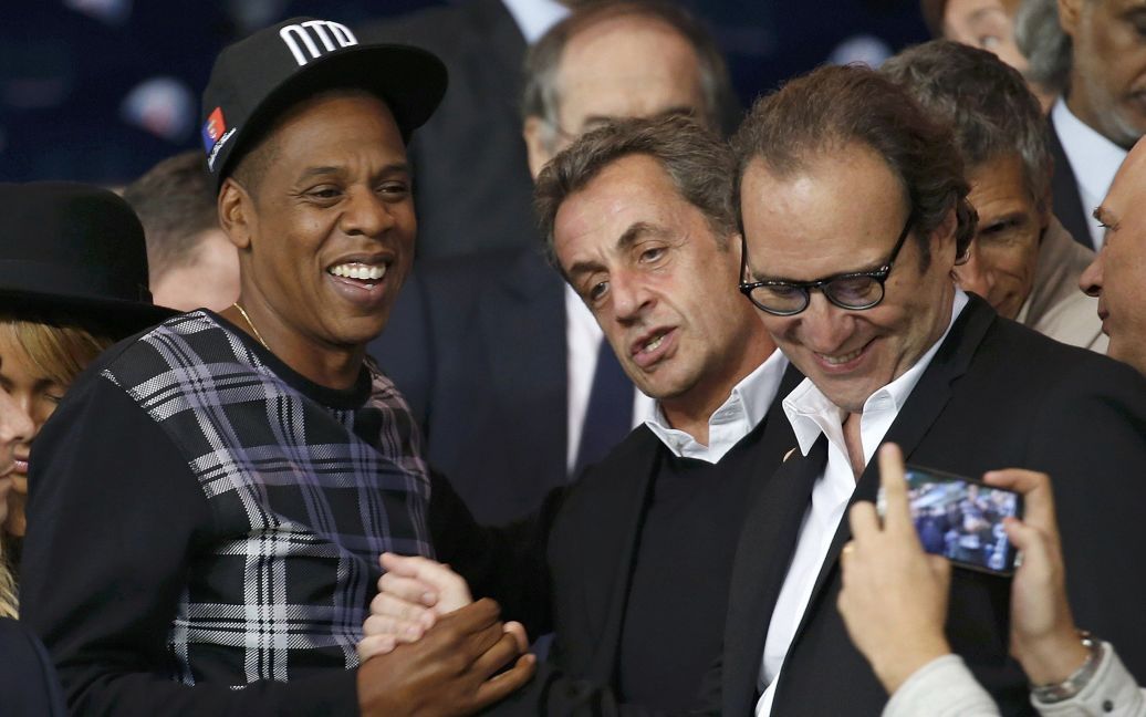 Jay-Z і Ніколя Саркозі на матчі ПСЖ - Барселона / © Reuters