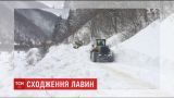 Огромные лавины перекрыли дорогу на Закарпатье