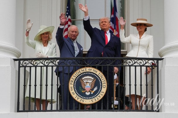 Королева Камилла, король Чарльз, Дональд Трамп и Мелания Трамп, апрель 2026 года / © Associated Press