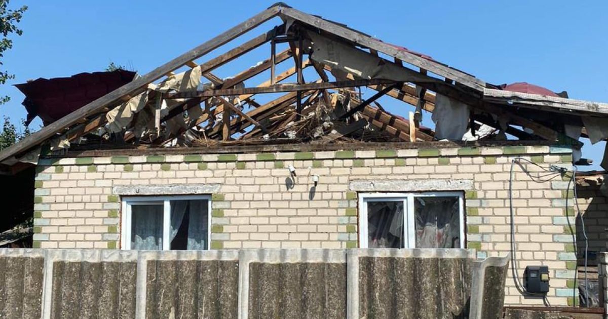 Поврежденный оккупантами дом в Херсонской области