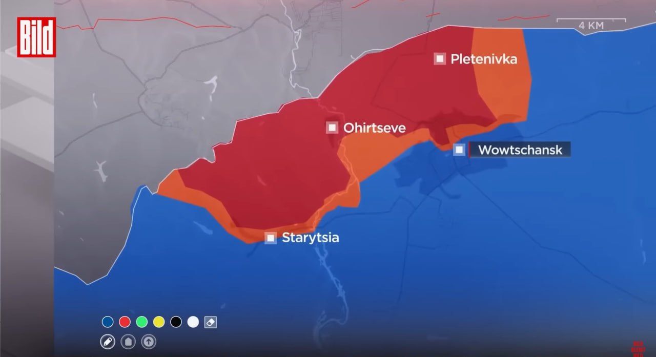 Ситуація біля Вовчанська на Харківщині. Фото: Bild. / ©
