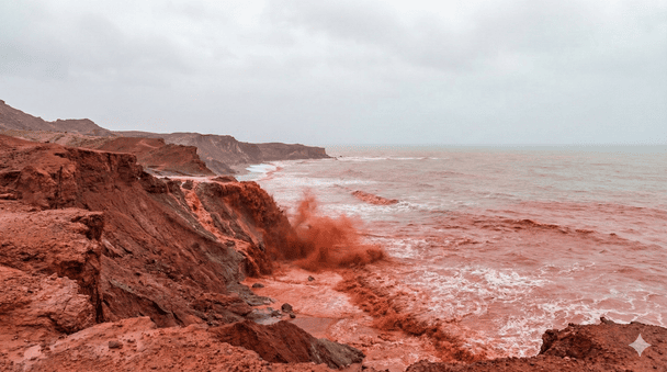 "Криваві ріки" налякали Мережу: після дощу узбережжя острова стало схожим на сцену з фільму жахів